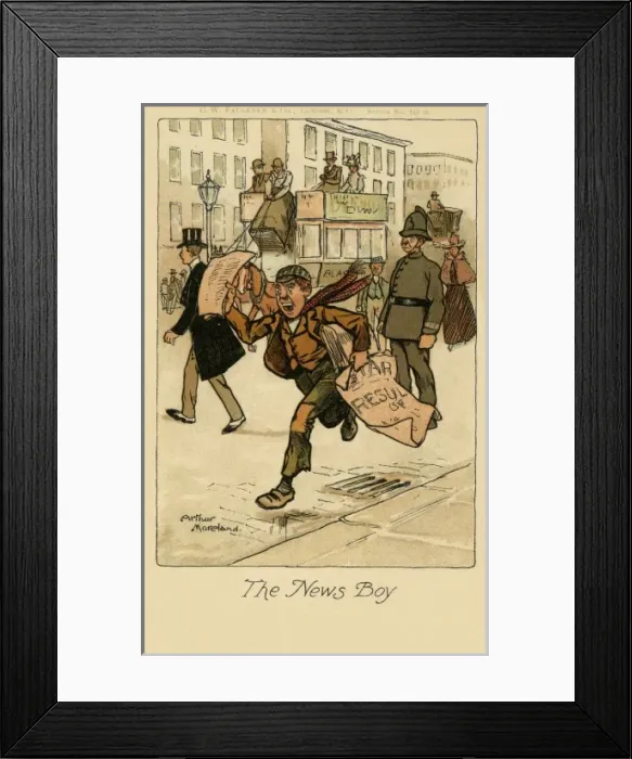 Framed Print : The Newsboy Framed Print : The Newsboy