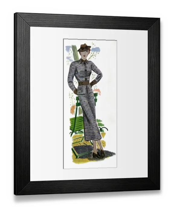 Framed Print : Fashionable woman 1936