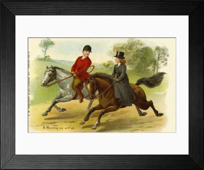 Framed Print : Young couple on horseback Framed Print : Young couple on horseback