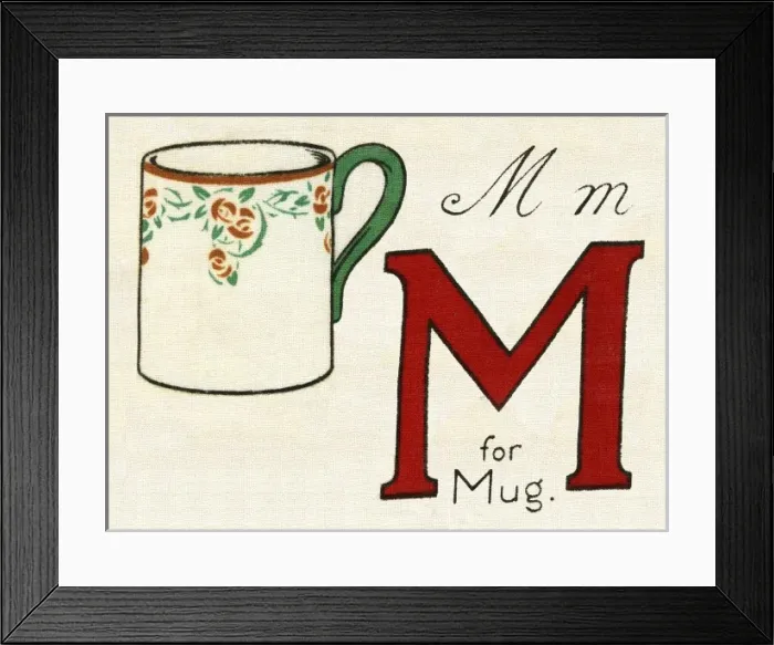 Framed Print : M for Mug. From a Deans Rag Book entitled Kiddiewiddies ABC Date: 1920 Framed Print : M for Mug. From a Deans Rag Book entitled Kiddiewiddies ABC Date: 1920