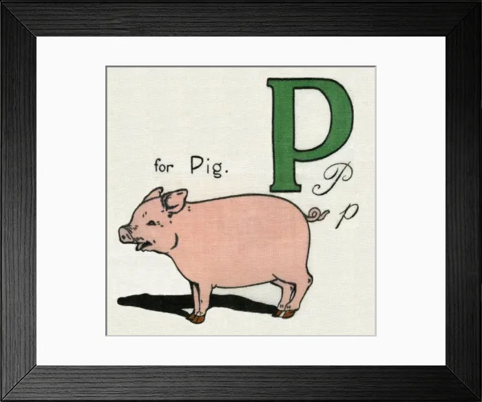 Framed Print : P for Pig. From a Deans Rag Book entitled Kiddiewiddies ABC Date: 1920 Framed Print : P for Pig. From a Deans Rag Book entitled Kiddiewiddies ABC Date: 1920