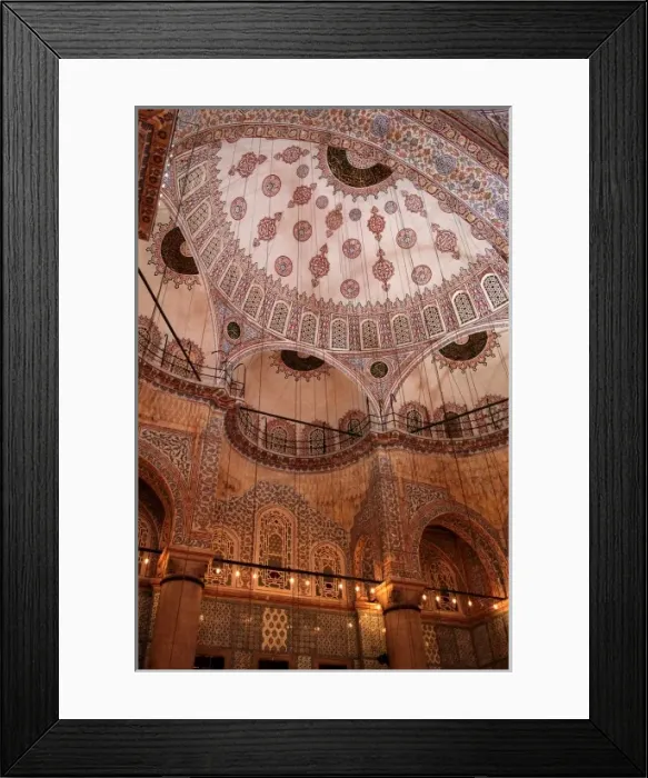Framed Print : The piers and ceramic work of the Sultan Ahmed Mosque in Is Framed Print : The piers and ceramic work of the Sultan Ahmed Mosque in Is