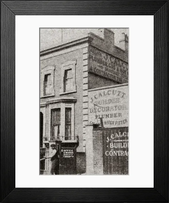 Framed Print : Mile End Scandal - James Calcutts premises Framed Print : Mile End Scandal - James Calcutts premises
