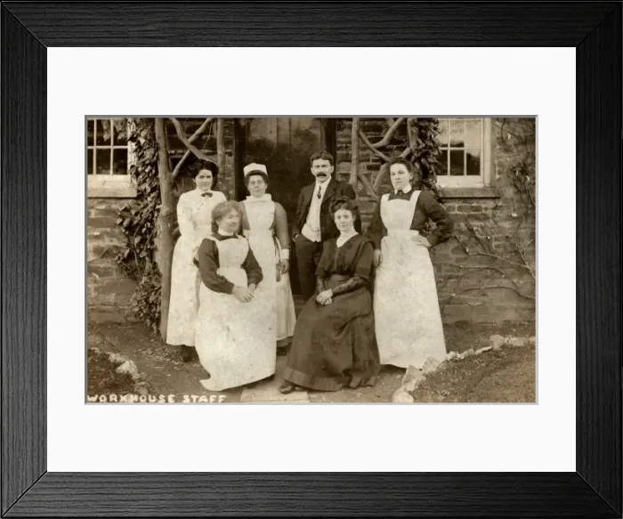Framed Print : Staff at Launceston Union Workhouse, Cornwall Framed Print : Staff at Launceston Union Workhouse, Cornwall