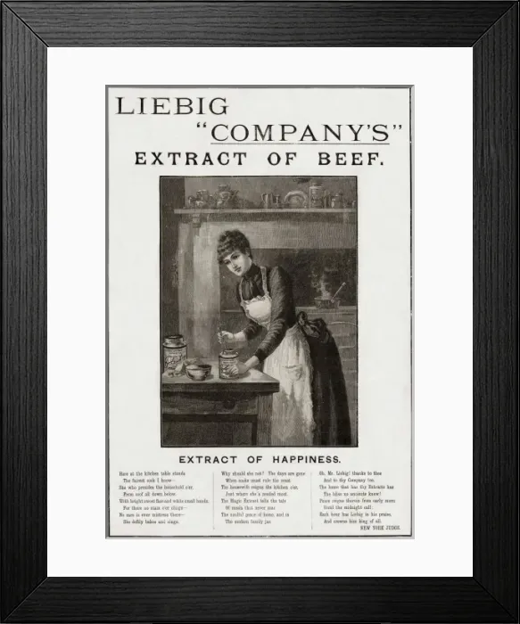Framed Print : Liebig Beef Extract Advertisement Framed Print : Liebig Beef Extract Advertisement