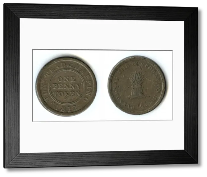 Framed Print : Tunstead and Happing Corporation Penny Token Framed Print : Tunstead and Happing Corporation Penny Token
