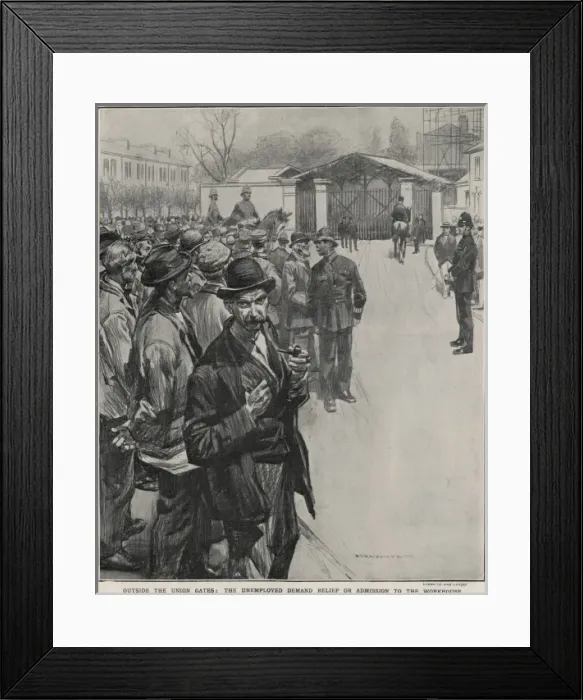 Framed Print : Unemployed Men Outside West Ham Workhouse Framed Print : Unemployed Men Outside West Ham Workhouse