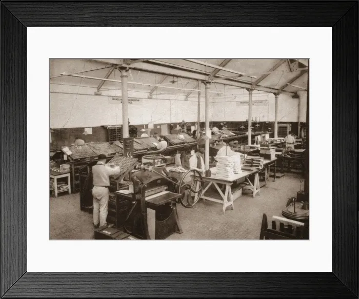 Framed Print : Print works at Merxplas Labour Colony, Belgium Framed Print : Print works at Merxplas Labour Colony, Belgium