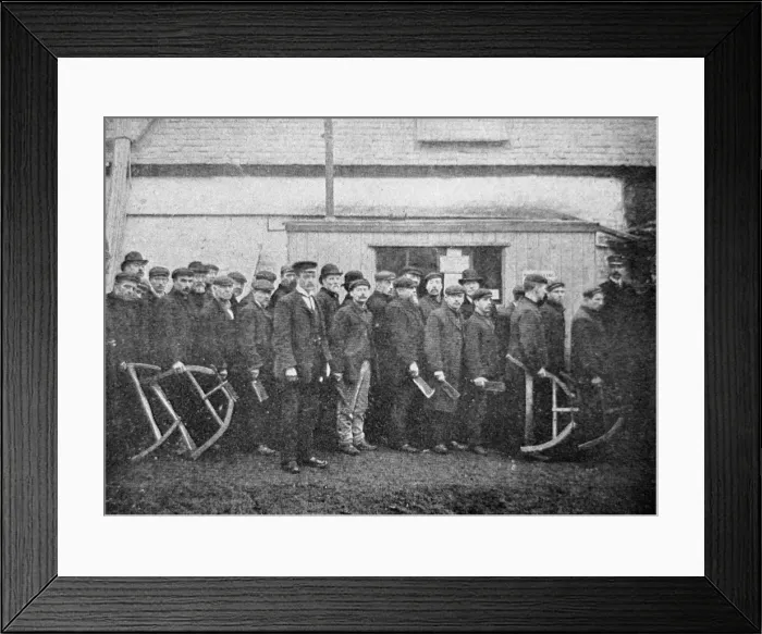 Framed Print : Men Queue at a Church Army Relief Depot Framed Print : Men Queue at a Church Army Relief Depot