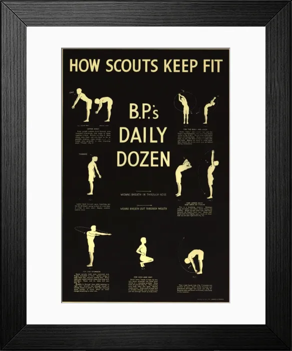 Framed Print : Fitness Poster - Scouts Framed Print : Fitness Poster - Scouts