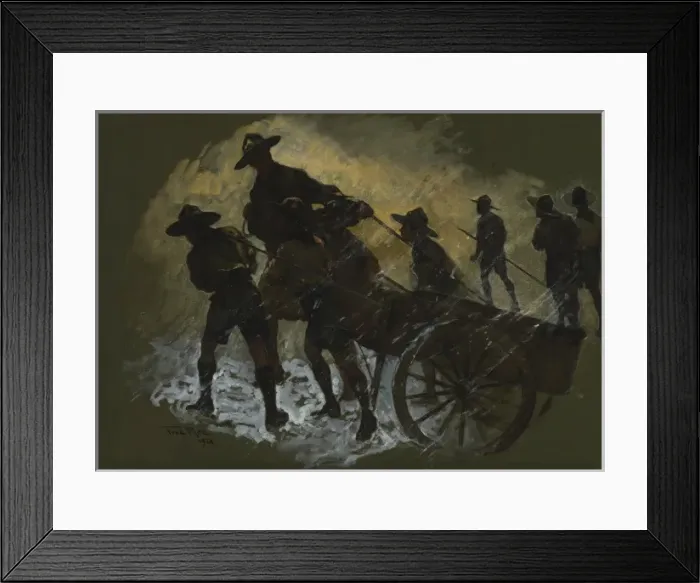 Framed Print : Scouts pull a Trek Cart Framed Print : Scouts pull a Trek Cart
