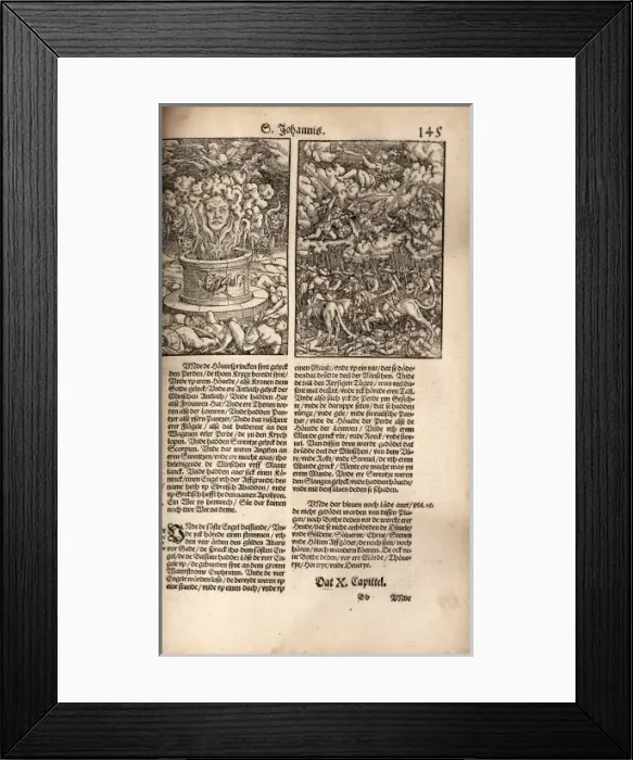 Framed Print : Illustrations of the Apocalypse from a Low German Luther Bib Framed Print : Illustrations of the Apocalypse from a Low German Luther Bib