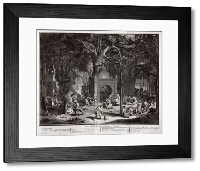 Framed Print : Depiction of Hindu worhip with fakirs Framed Print : Depiction of Hindu worhip with fakirs