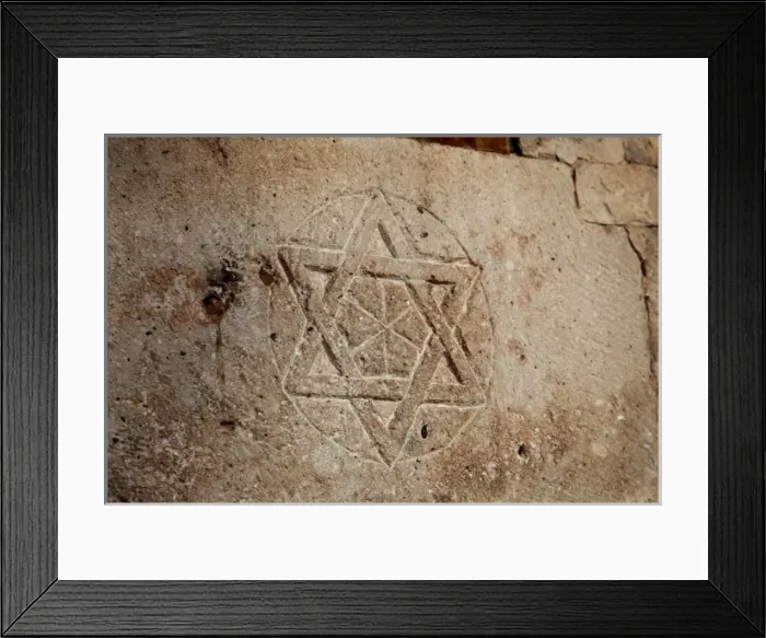 Framed Print : The six point star diagram on the Fountain of the Three in H Framed Print : The six point star diagram on the Fountain of the Three in H