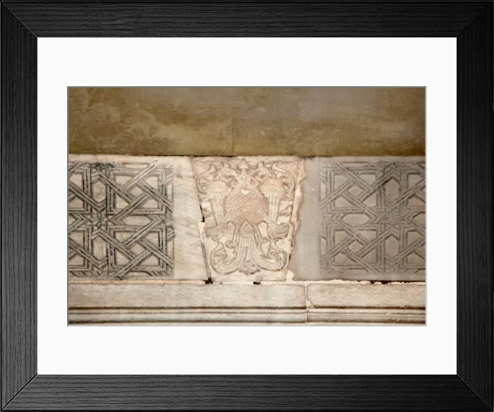 Framed Print : Detail from the door of Haji Bektash Veli Museum in Nevsehir