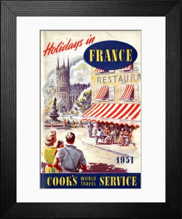 Framed Print : France. Thomas Cook Brochure Cover - France. Date: 1951 Framed Print : France. Thomas Cook Brochure Cover - France. Date: 1951