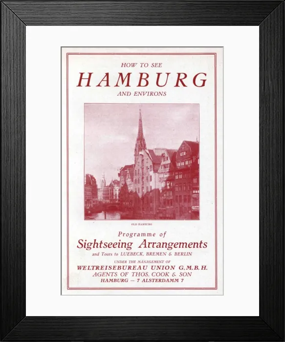 Framed Print : Hamburg. Thomas Cook Brochure Cover - Hamburg. Date: circa 1925 Framed Print : Hamburg. Thomas Cook Brochure Cover - Hamburg. Date: circa 1925
