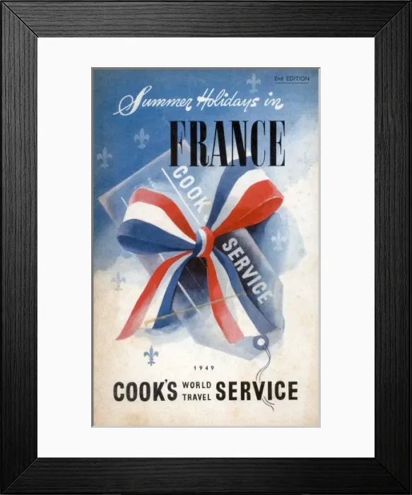 Framed Print : France. Thomas Cook Brochure Cover - France. Date: 1949 Framed Print : France. Thomas Cook Brochure Cover - France. Date: 1949