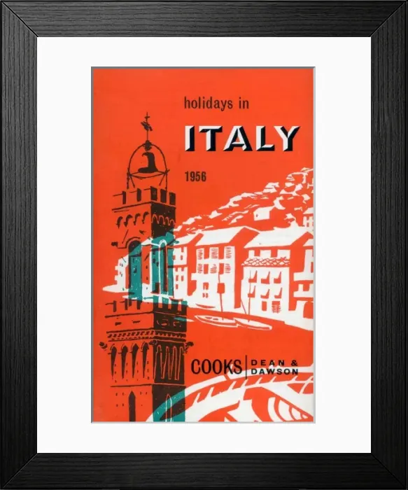 Framed Print : Italy. Thomas Cook Brochure Cover - Italy. Date: 1956 Framed Print : Italy. Thomas Cook Brochure Cover - Italy. Date: 1956
