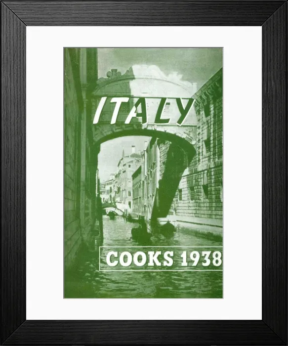 Framed Print : Italy. Thomas Cook Brochure Cover - Italy.. 1938 Framed Print : Italy. Thomas Cook Brochure Cover - Italy.. 1938