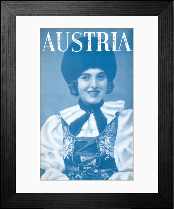 Framed Print : Austria. Thomas Cook Brochure Cover - Austria.. 1938 Framed Print : Austria. Thomas Cook Brochure Cover - Austria.. 1938