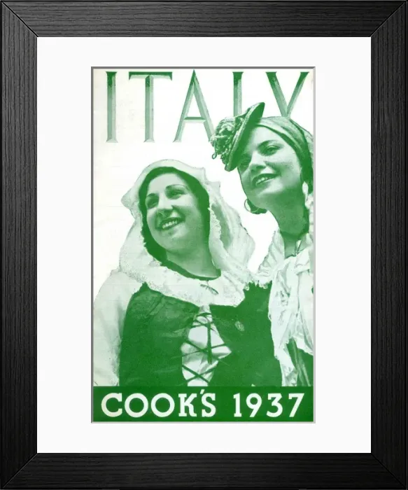 Framed Print : Italy. Thomas Cook Brochure Cover - Italy. Date: 1937 Framed Print : Italy. Thomas Cook Brochure Cover - Italy. Date: 1937