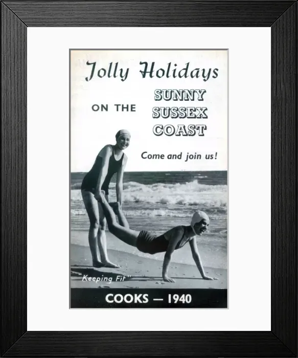Framed Print : Jolly Holidays on the Sunny Sussex Coast Framed Print : Jolly Holidays on the Sunny Sussex Coast