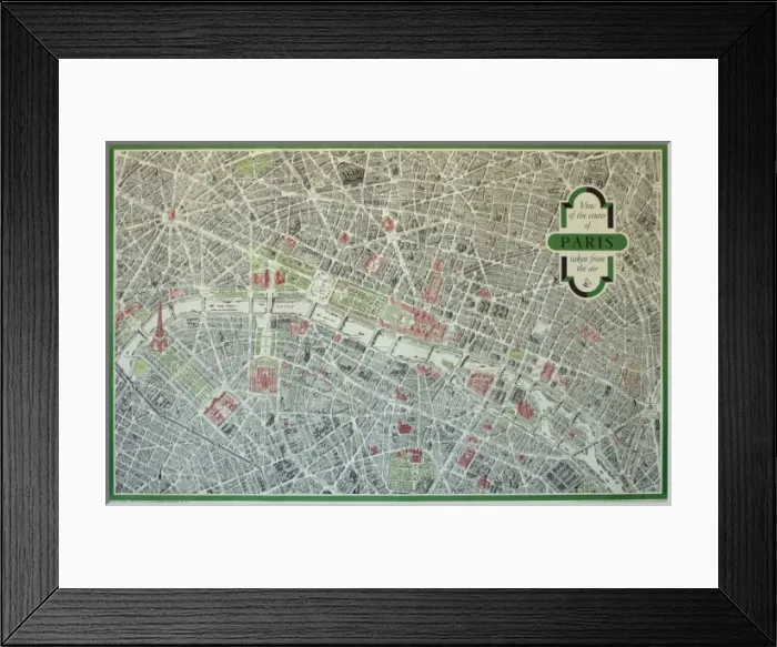 Framed Print : Pictorial street map of Paris Framed Print : Pictorial street map of Paris