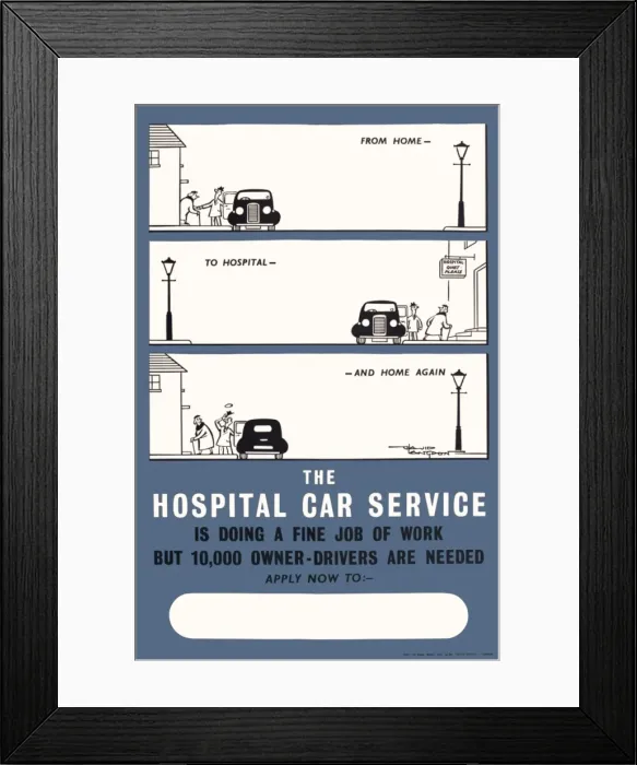 Framed Print : The Hospital Car Service Framed Print : The Hospital Car Service