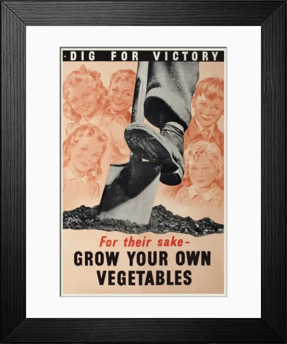 Framed Print : WW2 Home front poster - Dig for Victory Framed Print : WW2 Home front poster - Dig for Victory