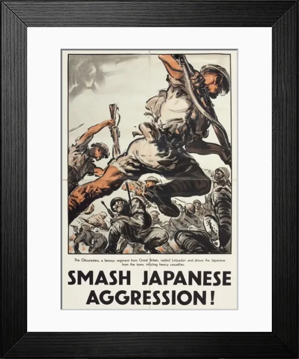 Framed Print : Smash Japanese Aggression poster Framed Print : Smash Japanese Aggression poster