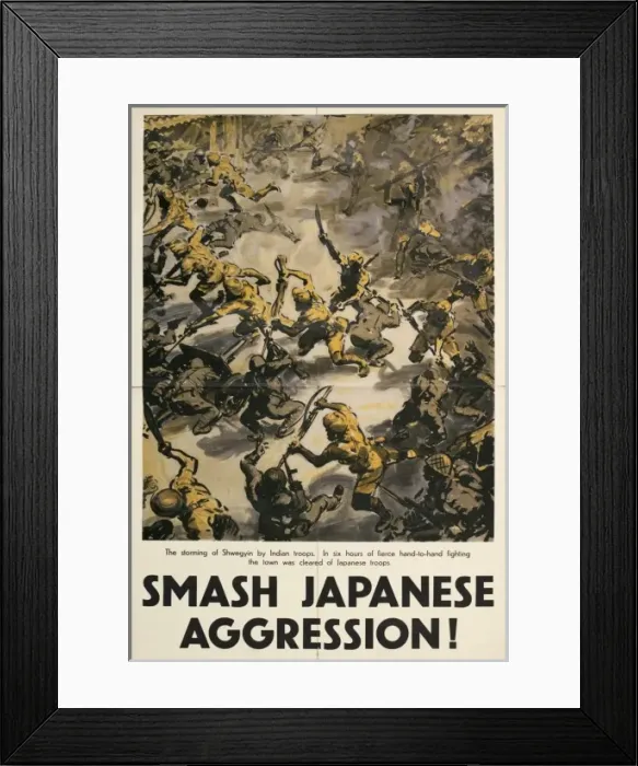 Framed Print : Smash Japanese Aggression poster Framed Print : Smash Japanese Aggression poster
