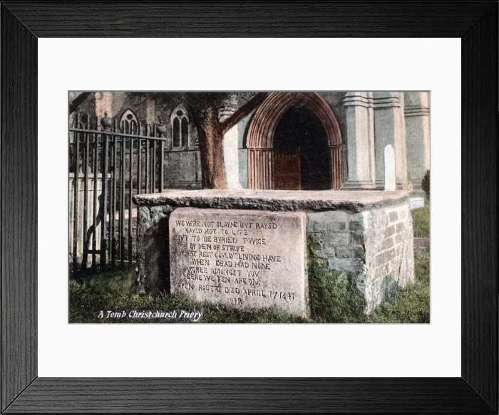 Framed Print : Bournemouth, Tombstone in Christchurch Priory Framed Print : Bournemouth, Tombstone in Christchurch Priory