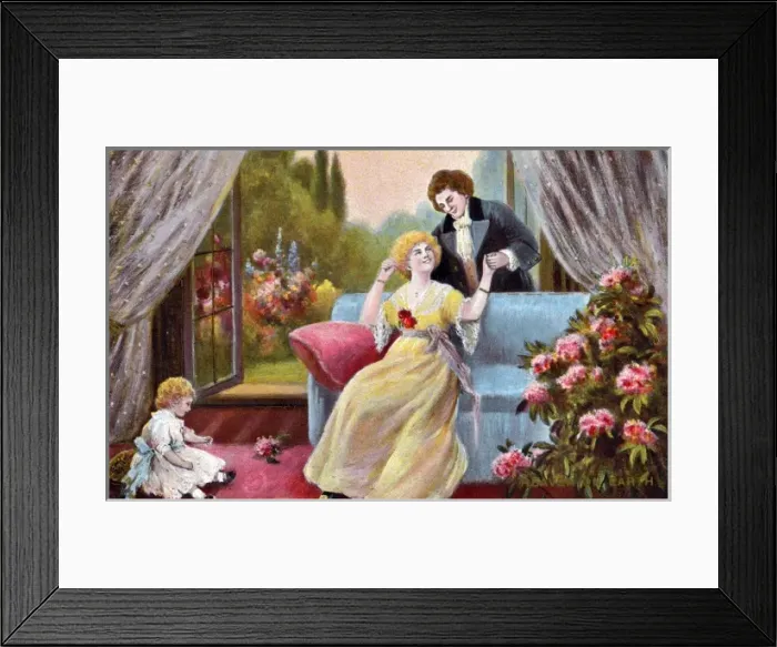 Framed Print : Romantic Postcard Framed Print : Romantic Postcard