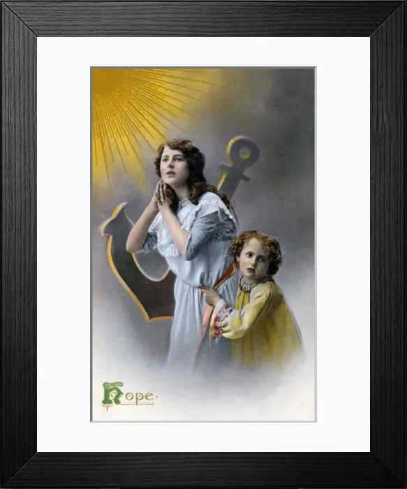 Framed Print : Religious Postcard. Hope Framed Print : Religious Postcard. Hope