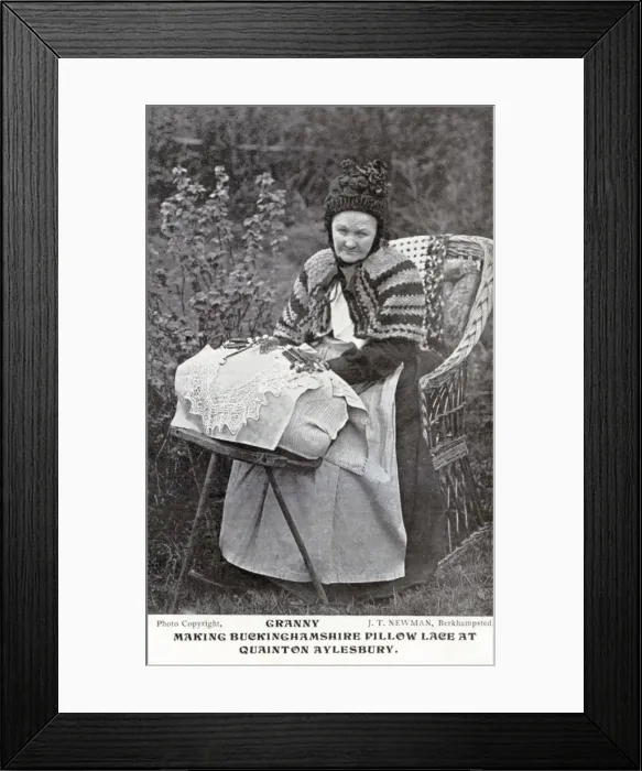 Framed Print : Granny making Lace Framed Print : Granny making Lace