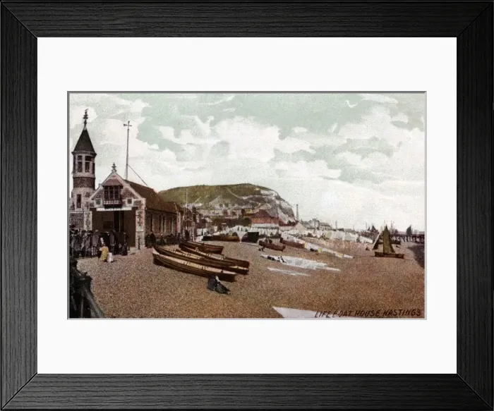 Framed Print : Hastings lifeboat house and beach Framed Print : Hastings lifeboat house and beach