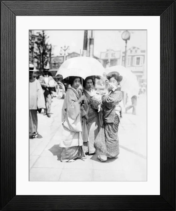 Framed Print : Three Japanese Girls Framed Print : Three Japanese Girls