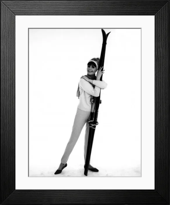 Framed Print : Model with Skis Framed Print : Model with Skis