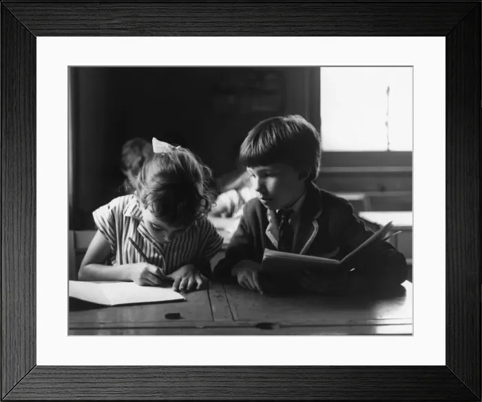 Framed Print : Copying Schoolboy Framed Print : Copying Schoolboy