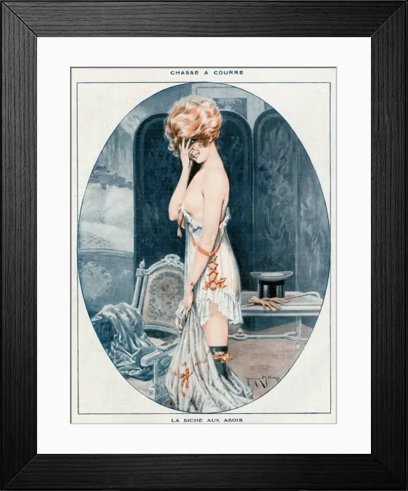 Framed Print : Woman in slip 1918 Framed Print : Woman in slip 1918