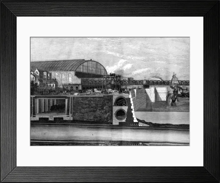 Framed Print : Thames Embankment Section Framed Print : Thames Embankment Section