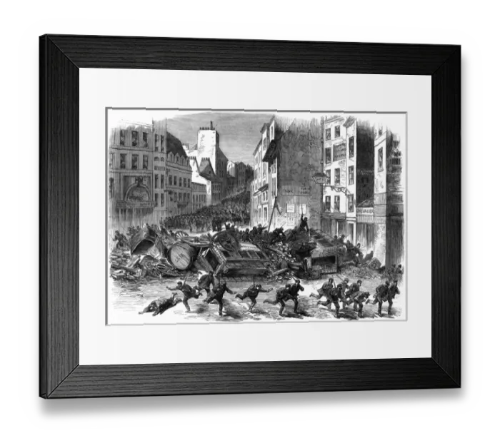 Framed Print : Barricades in the Faubourg du Temple; Franco-Prussian War, 1 Framed Print : Barricades in the Faubourg du Temple; Franco-Prussian War, 1