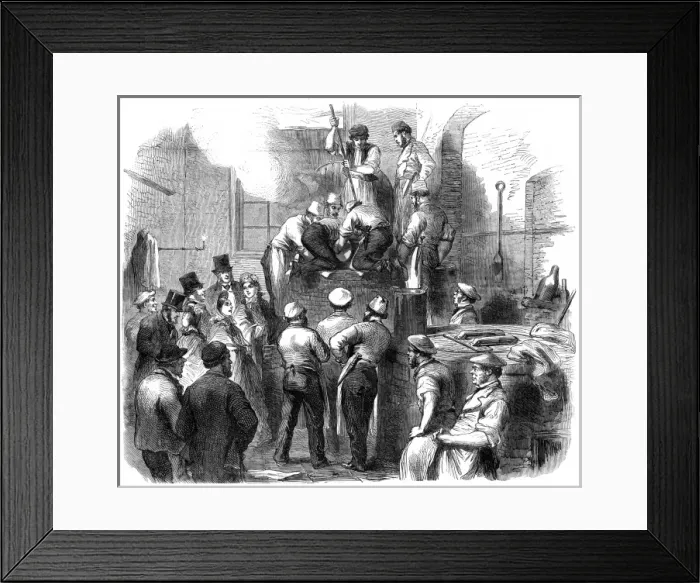 Framed Print : Preparing a giant plum pudding at Marylebone Workhouse, Lond Framed Print : Preparing a giant plum pudding at Marylebone Workhouse, Lond