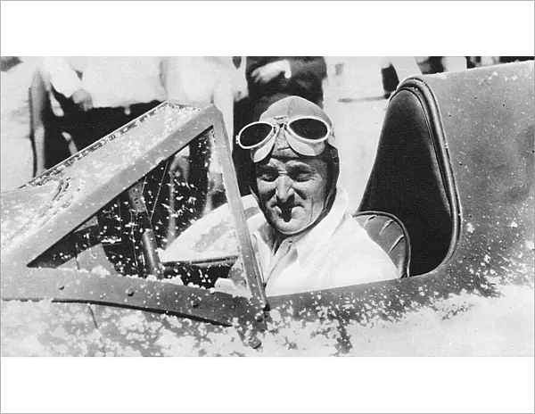 Sir Malcolm Campbell in the cockpit of Bluebird, 1935