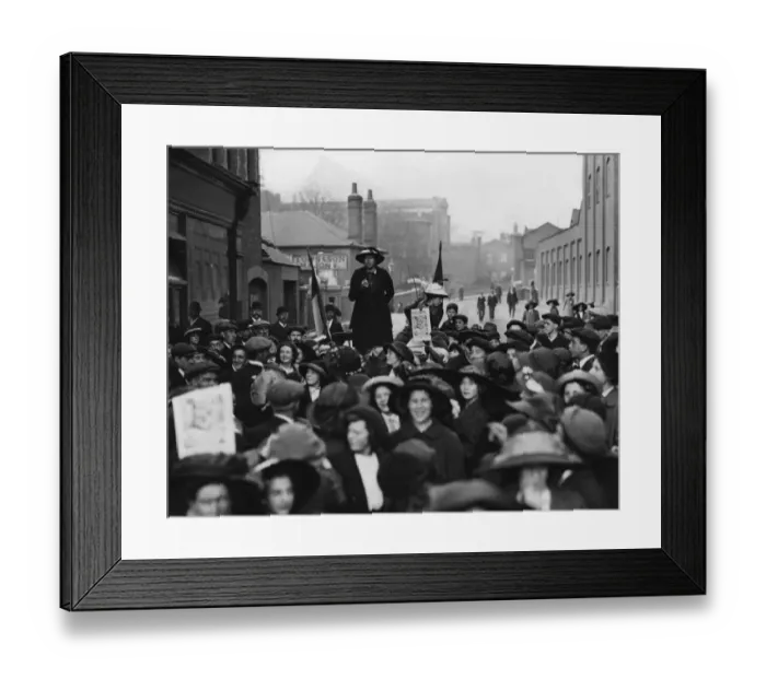 Framed Print : A suffragette meeting in 1913 Framed Print : A suffragette meeting in 1913