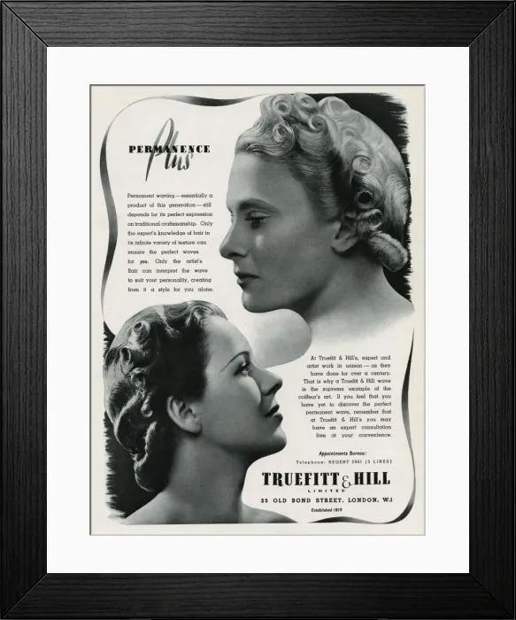 Framed Print : Advert for Truefitt & Hill - hair stylists & products 1937 Framed Print : Advert for Truefitt & Hill - hair stylists & products 1937