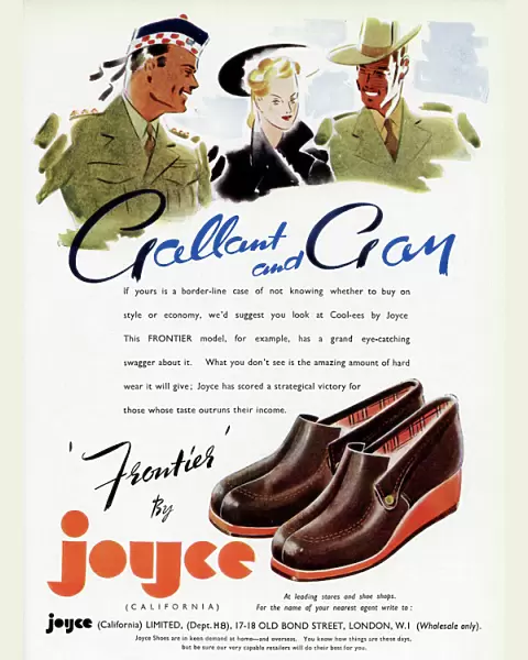 Advert for Frontier by Joyce California shoes 1941