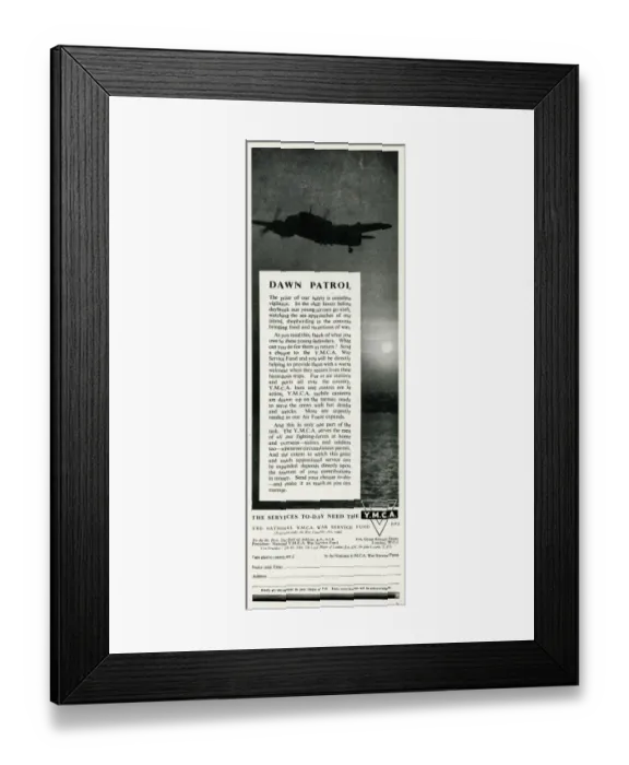 Framed Print : Advert for money for the Y. M. C. A 1942 Framed Print : Advert for money for the Y. M. C. A 1942