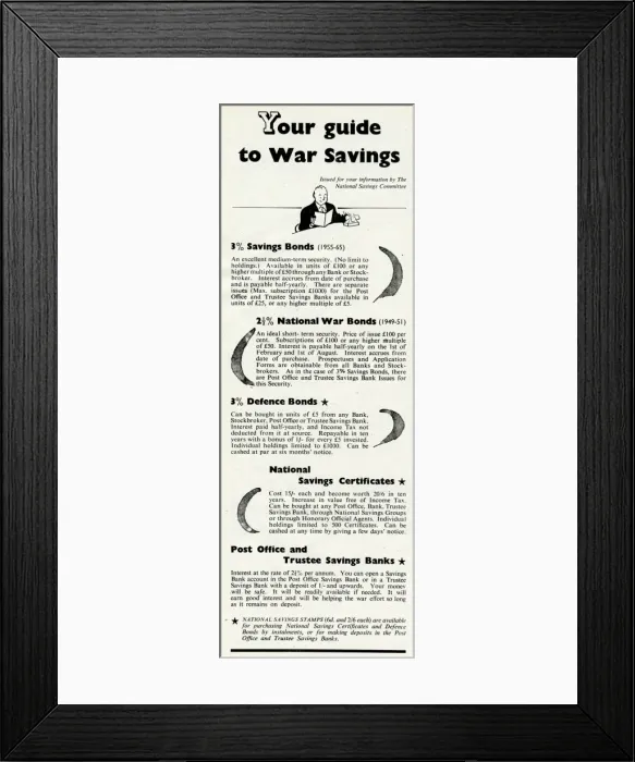 Framed Print : Advert for The National Savings Committee 1942 Framed Print : Advert for The National Savings Committee 1942